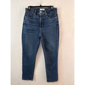 LOFT Jeans Curvy Slim High Rise Denim Stretch Dark Wash Ankle Straight Taper 6